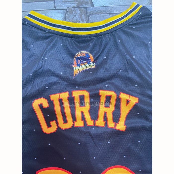 Camiseta Golden State Warriors Stephen Curry NO 30 Mitchell & Ness MVP Negro